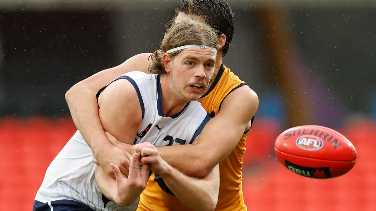 Zac McInnes is an AFL Draft prospect from the Geelong Falcons. Picture: Russell Freeman/AFL Photos