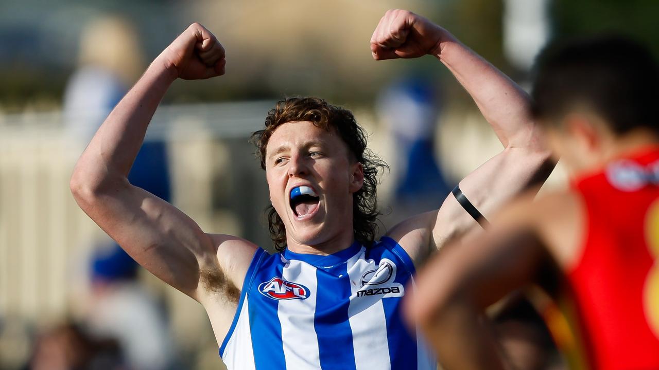 Larkey has continued to dominate even despite the Roos’ struggles. (Photo by Dylan Burns/AFL Photos via Getty Images)