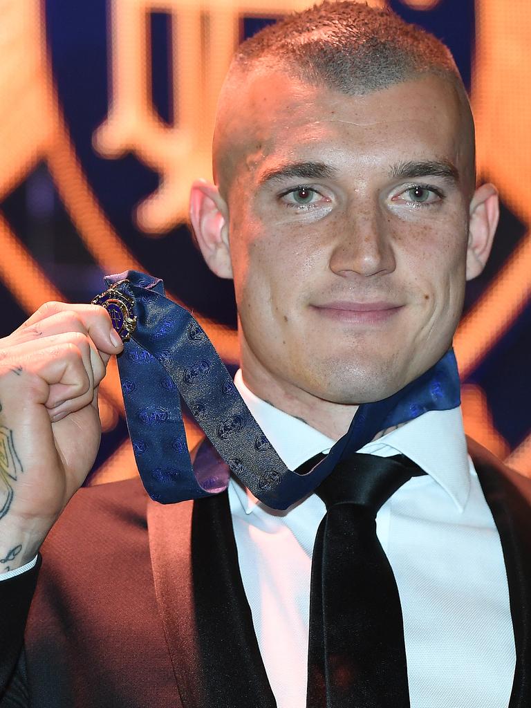 Martin after winning the 2017 Brownlow Medal at Crown in Melbourne, Monday, September 25, 2017. Picture: AAP Image/Julian Smith.