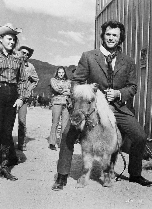 Clint-Eastwood-rides-a-rare-miniature-pony-on-the-set-of-Joe-Kidd-1972..jpg