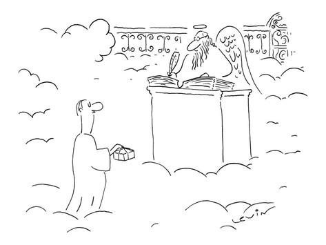 arnie-levin-man-at-pearly-gates-offers-box-of-pastries-to-st-peter-new-yorker-cartoon.jpg