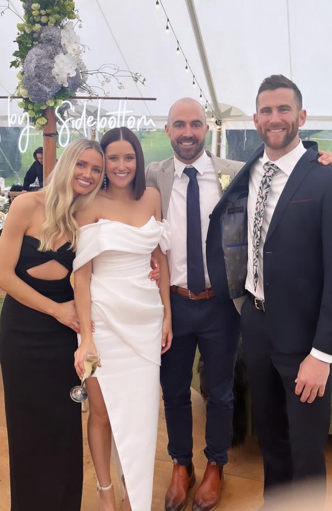 Steele Sidebottom and Alisha Edwards with Kahlia and Jeremy Howe. Picture: Instagram