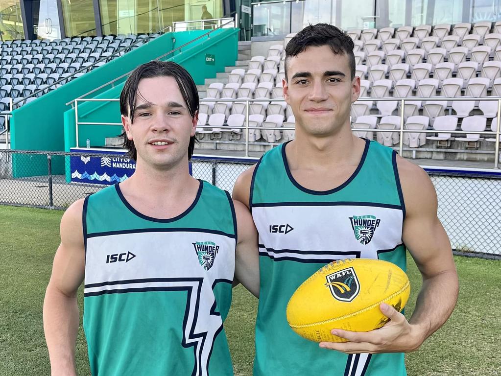 Payne (L) and Hare (R) will feature in teal this season. Picture: Peel Thunder/Facebook