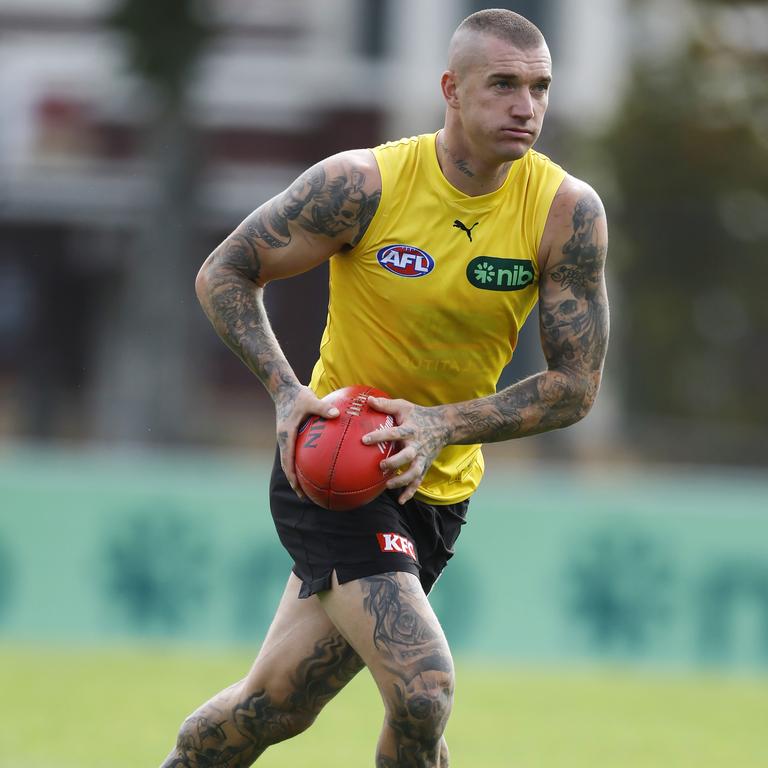 Dustin Martin is among a host of Richmond stars who [PLAYERCARD]Jacob Hopper[/PLAYERCARD] expects to feature against Collingwood in next Tuesday’s pre-season game. Picture: Michael Klein
