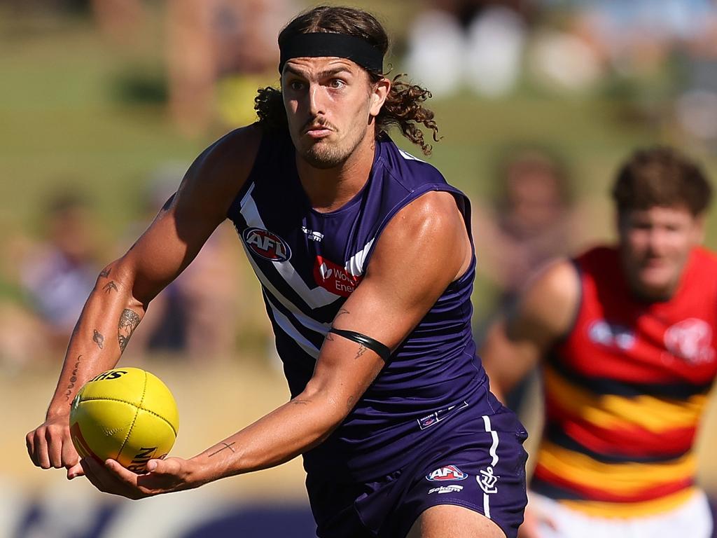 Luke Jackson during one of the Dockers’ pre-season practice matches. Picture: Paul Kane/Getty Images