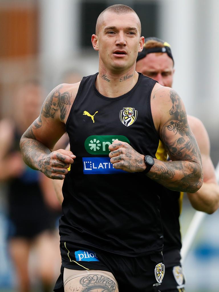 There will be plenty of eyeballs on Dustin Martin when round one rolls around. Picture: Dylan Burns/AFL Photos via Getty Images
