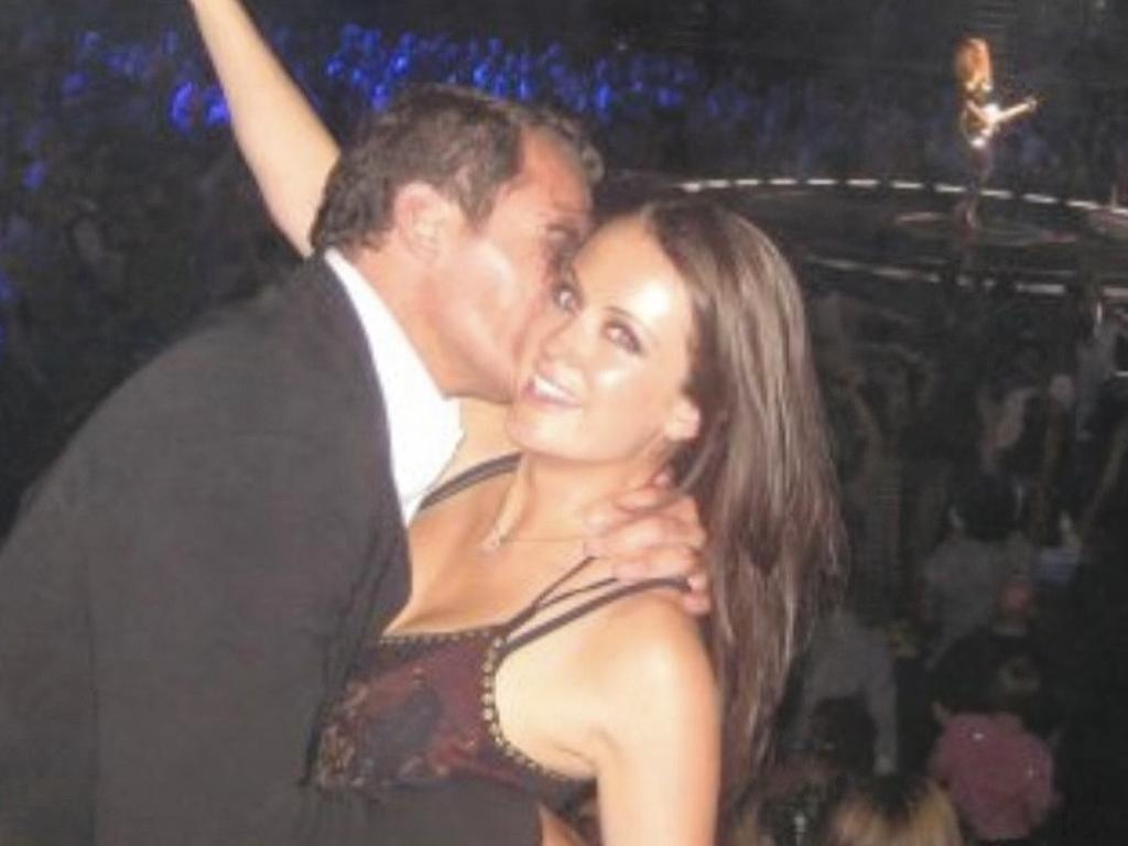 Wayne Carey with Kate Neilson, who accused him of smashing a glass against her face.