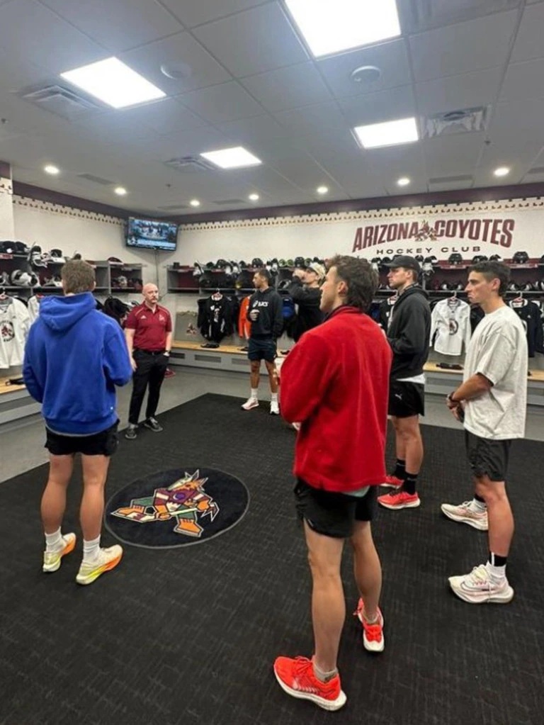 The group at the Arizona Coyotes, an NHL ice hockey team. Picture: Instagram.