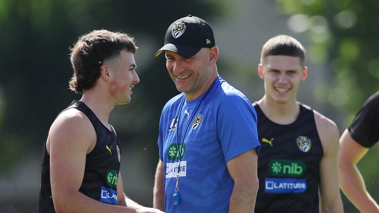 Richmond coach Adam Yze during Richmond’s first day of pre-training at Punt Rd. Picture: Michael Klein