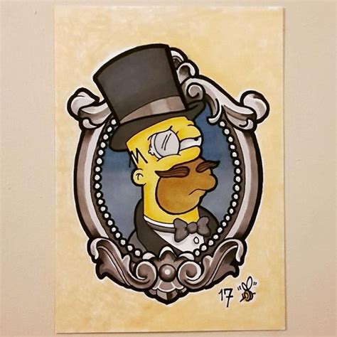 Items similar to Homer Simpson, The Simpsons, Tattoo Concept, Victorian ...