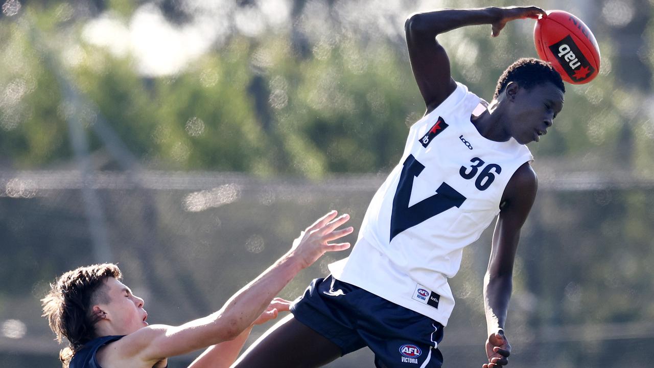 Mac Andrew has leaped into top of the draft and could find a home at Fremantle. Picture: Michael Klein