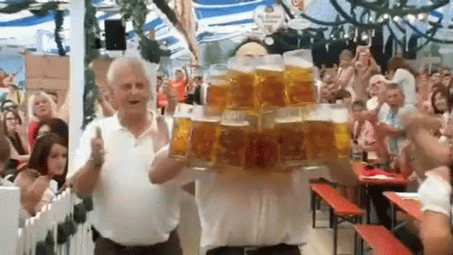 27 Mugs Of Beer! GIF - Beer German Celebrate - Discover & Share GIFs