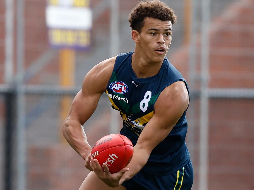 AFL Rising Star nominee Jake Rogers is a good mate of Leonardo Lombard (pictured), who is a Gold Coast Suns Academy prospect this year. Picture: Getty Images