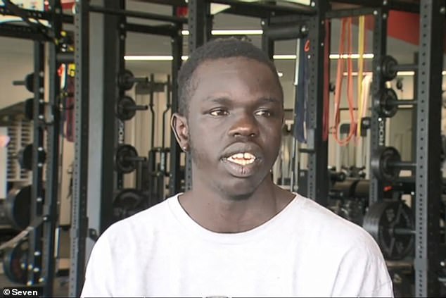 Bigoa 'Biggy' Nyuon, 18, hopes to be drafted into the AFL on Thursday to make his family 'proud'