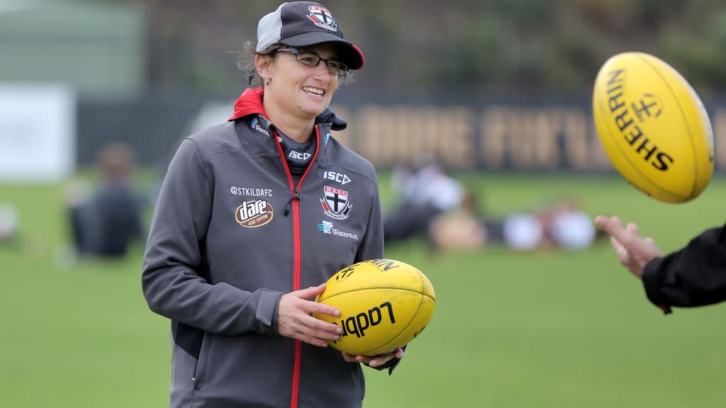 Peta Searle is the head coach of St Kilda’s AFLW side. Picture: Nicole Cleary