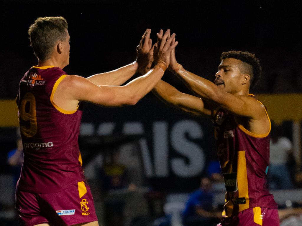Mid-season draft chance Archer May (left) in action for Subiaco. Pic: WA Football/Supplied