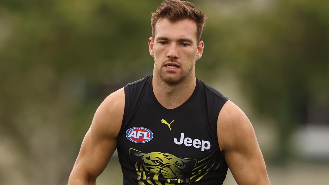 The Tigers plan to use [PLAYERCARD]Noah Balta[/PLAYERCARD] up forward in 2022. Picture: Getty Images