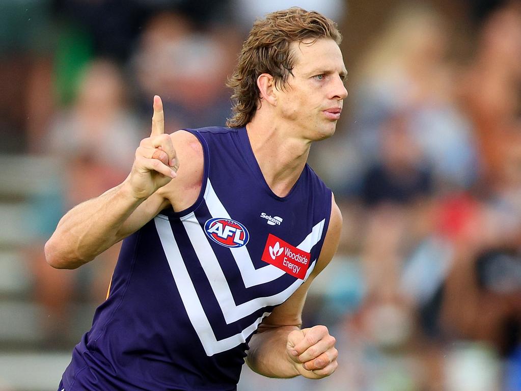 Nat Fyfe will remain at the Fremantle Dockers until at least the end of the 2025 season. Picture: James Worsfold/AFL Photos/via Getty Images