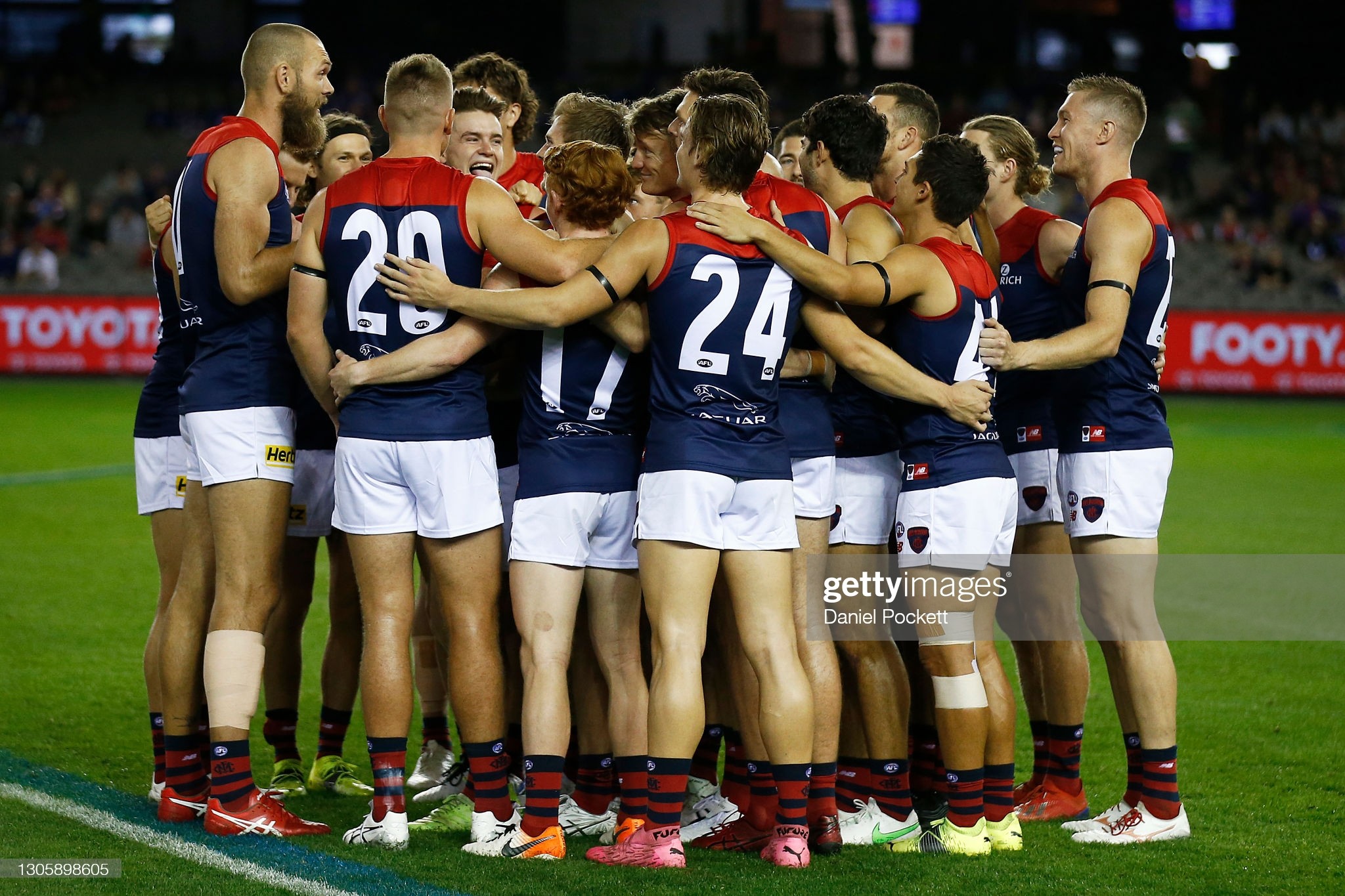 max-gawn-of-the-demons-speaks-to-his-players-ahead-of-the-afl-series-picture-id1305898605