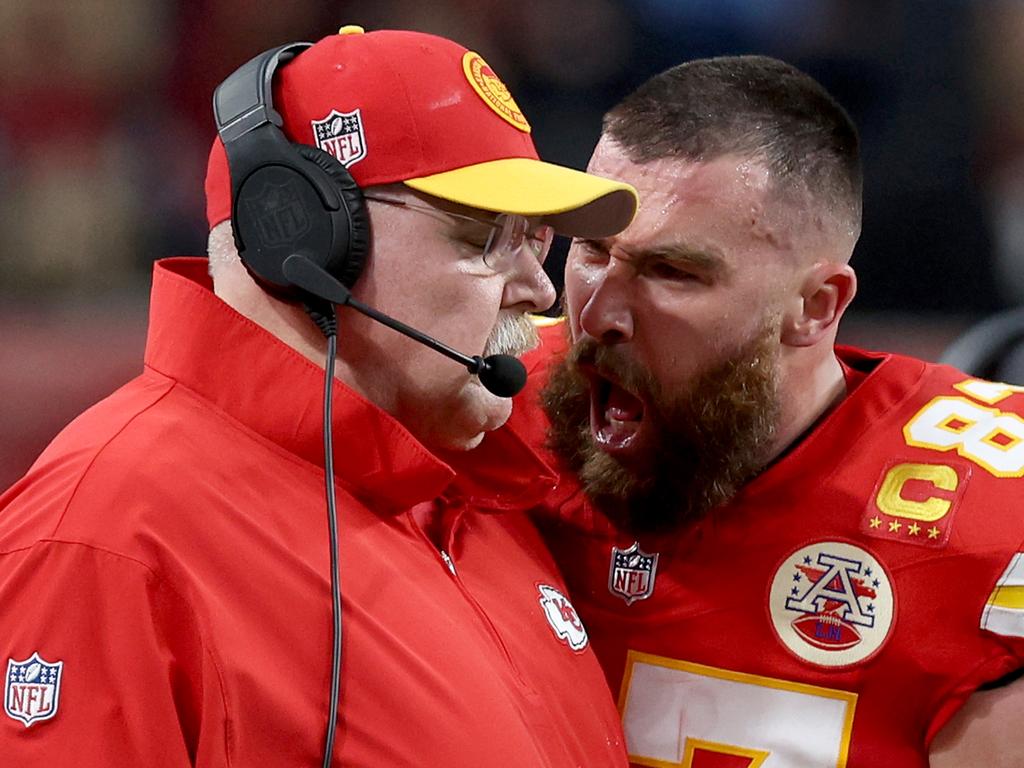 Super Bowl 2024: What Travis Kelce said to Andy Reid during angry Super  Bowl spray revealed