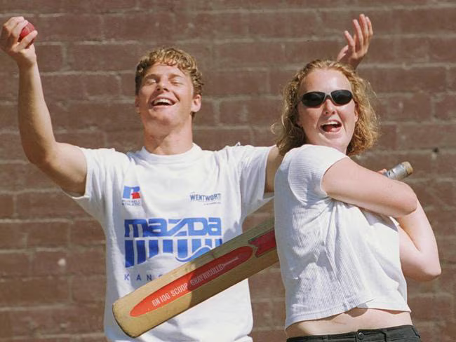 Dylan with his sister Clea Smith in 2001. Clea played cricket for Australia 62 times across all three formats and currently sits on the Cricket Australia board.