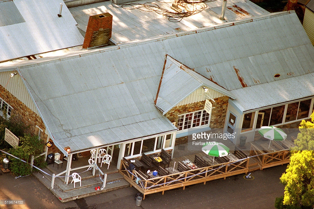 an-aerial-view-of-the-broad-arrow-cafe-at-the-port-arthur-historic-picture-id519674722