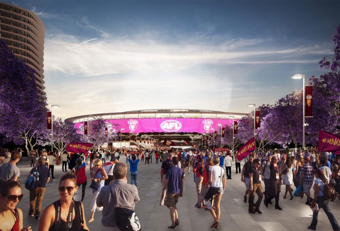 Architectural rendering of proposed new Gabba Stadium