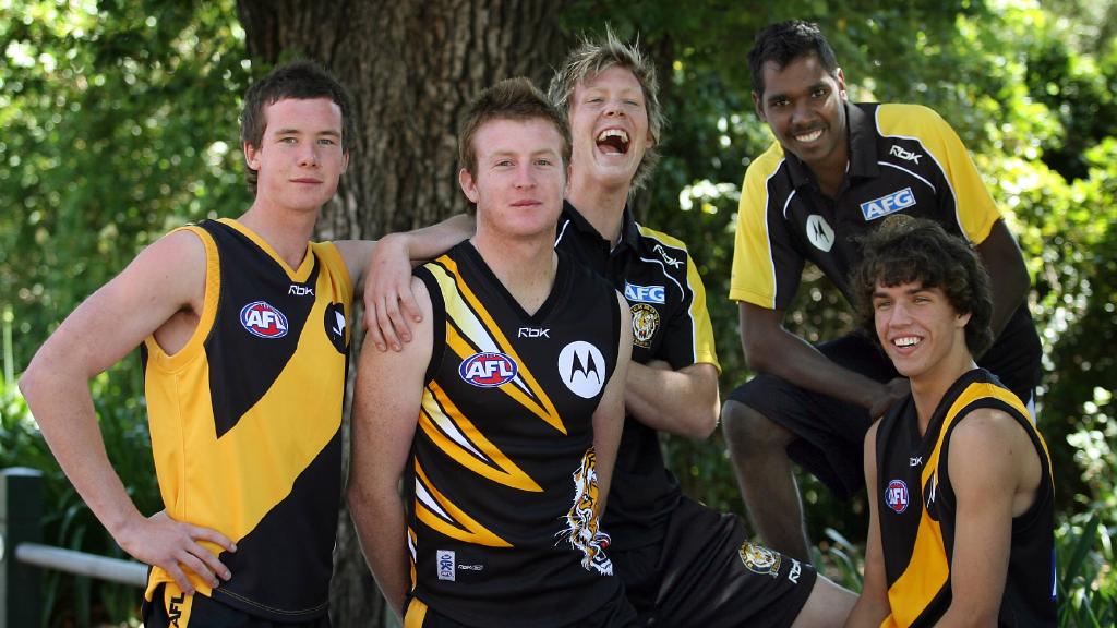 The Tigers’ 2006 draft class - including Jack Riewoldt (middle back) and Shane Edwards (front right).