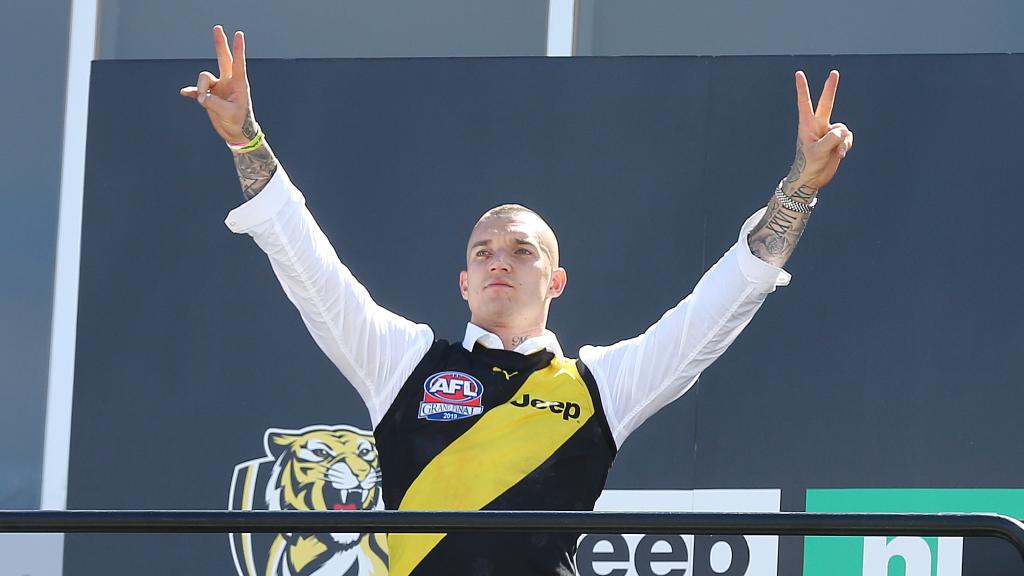 Dustin Martin at todays family day at Punt Rd oval. Picture: Michael Klein.