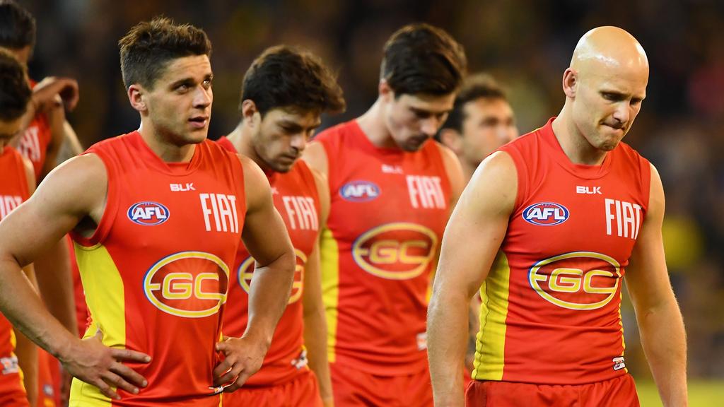 Dion Prestia alongside Gary Ablett, who he’d choose over Dustin Martin. Pictiure: Getty Images