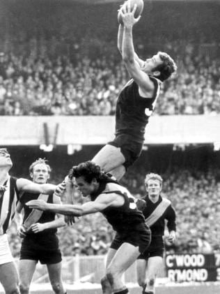 Michael Green flies over Tigers teammate Francis Bourke.