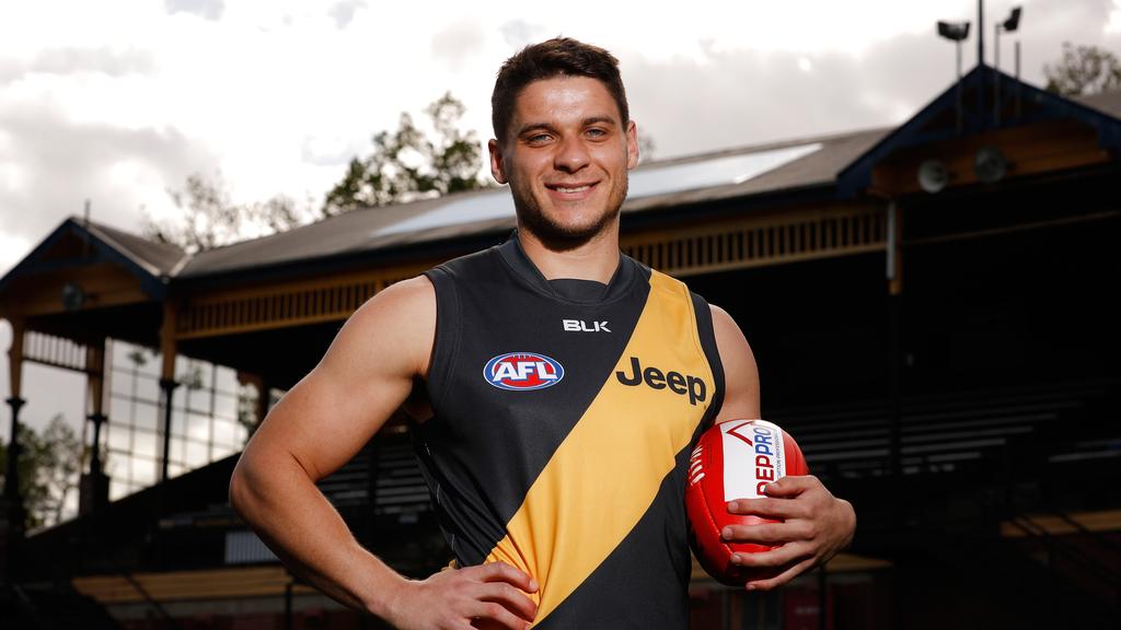 Dion Prestia poses in 2016 after being recruited by the Tigers. Pictire: AFL Media