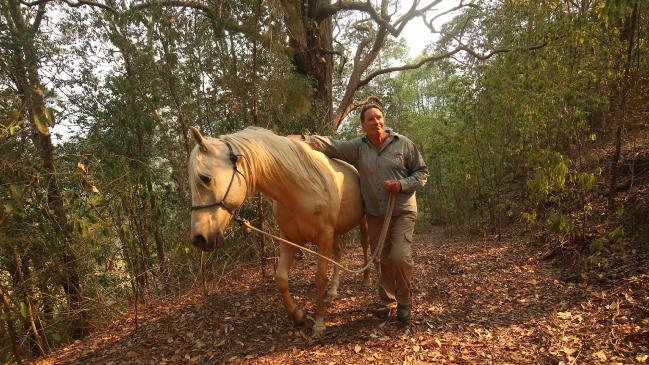 Nimbin resident Des Layer says he has not seen such a large fuel load in the national parks in his 30 years of riding horses in northeast NSW. Picture: Vanessa Hunter