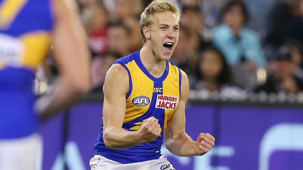 Oscar Allen has managed to make an impact at the Eagles despite being behind established stars Josh Kennedy and Jack Darling. Picture: Michael Klein