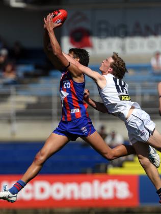 Jamarra Ugle-Hagan soars for a mark in the NAB League. Picture: Andy Brownbill.