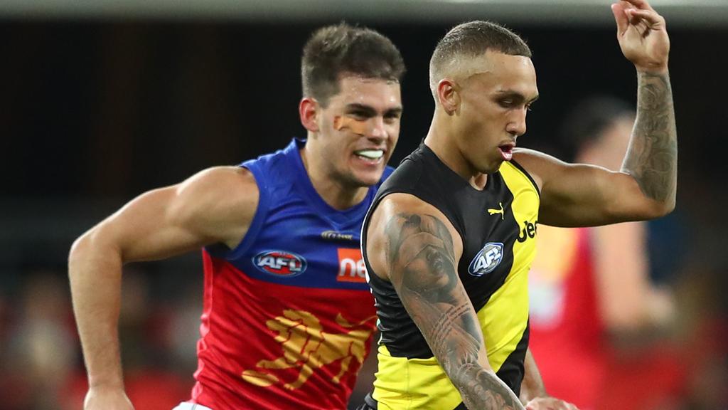 Bolton during the round 10 AFL match between the Richmond Tigers and the Brisbane Lions at Metricon Stadium . (Photo by Chris Hyde/Getty Images)