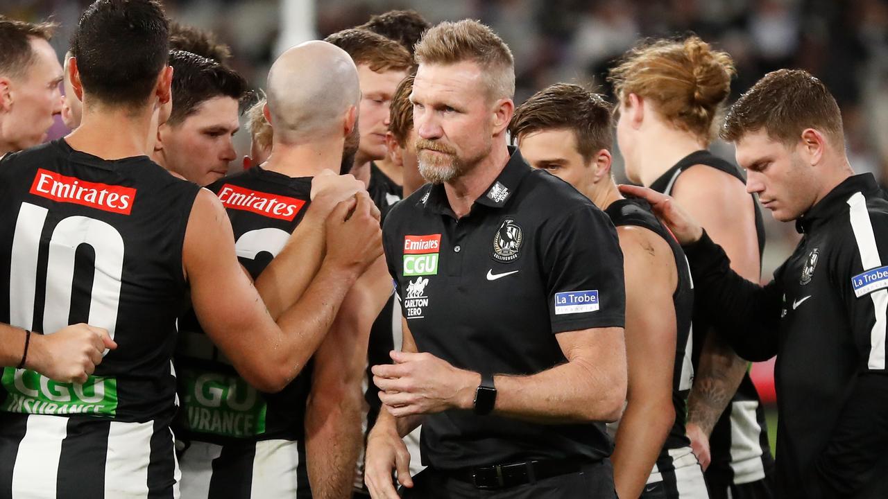 Nathan Buckley needs to change the way his team is structured, says Mick McGuane. Picture: Michael Willson/AFL Photos via Getty Images