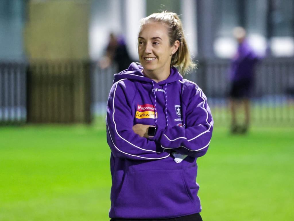 New Fremantle coach Lisa Webb has her eyes on finals footy. Pic: Tom Fee/Fremantle FC