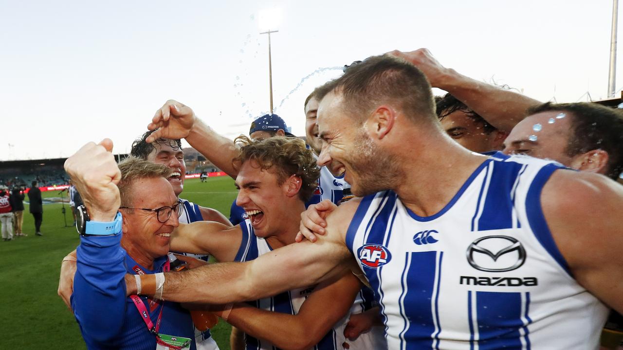 North Melbourne has a 92 per cent uptake of first-dose vaccinations. Picture: Dylan Burns/AFL Photos via Getty Images