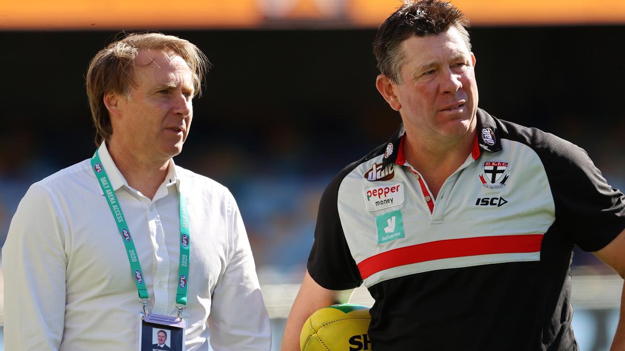 St Kilda ceo and club coach [PLAYERCARD]Brett Ratten[/PLAYERCARD] in the lead up to St Kilda’s clash with Brisbane at The Gabba in Round 13 2020. Picture: Michael Klein