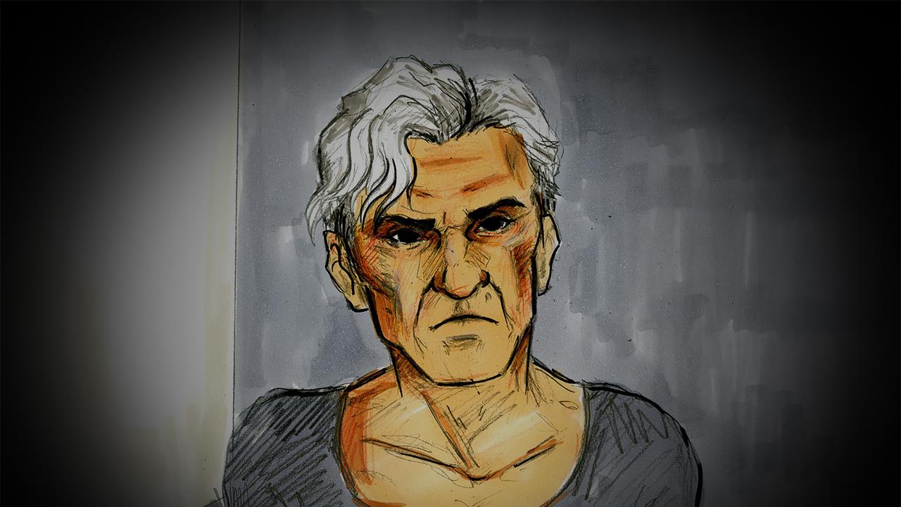 A court sketch of Laidley at a Melbourne Magistrates’ Court hearing.