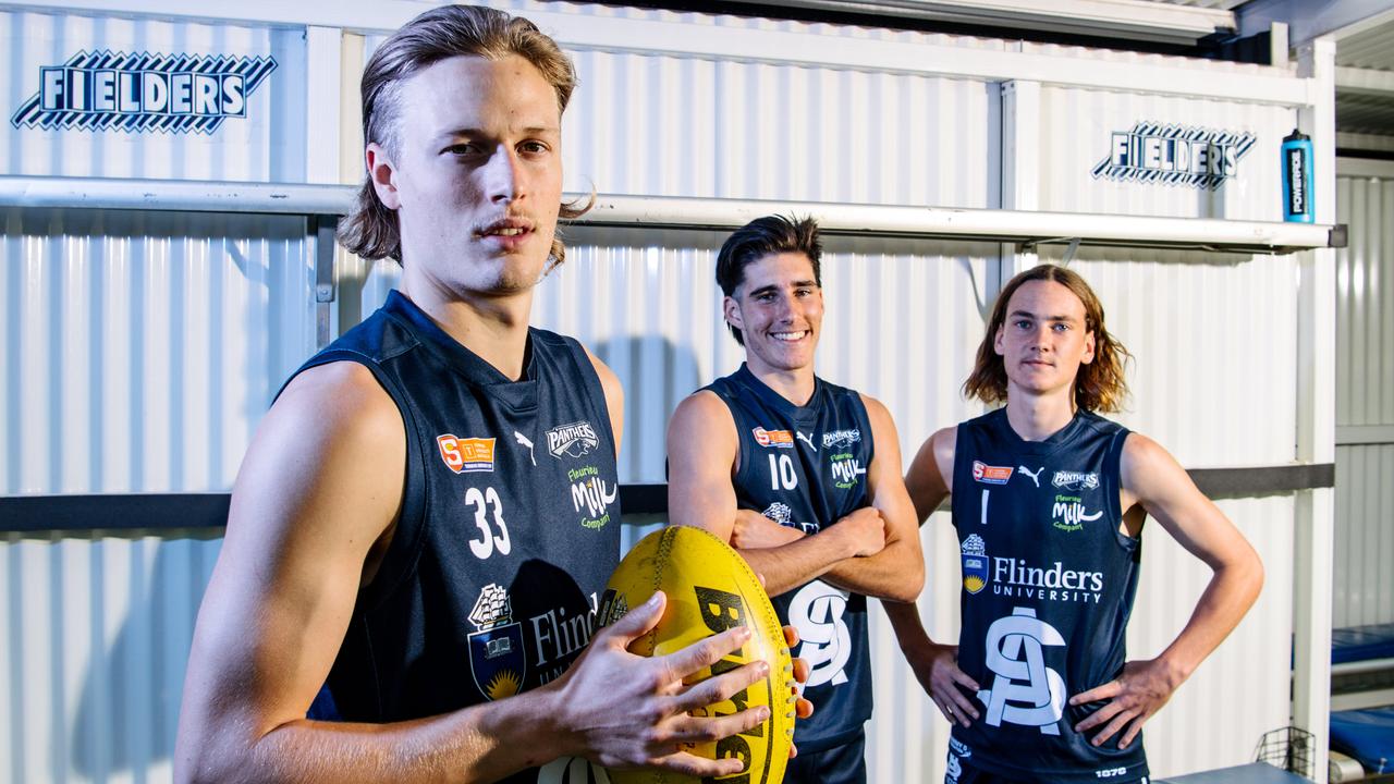 Top SA draft prospect Arlo Draper, left, has starred in the opening rounds of the SANFL under-18 season. Picture: Morgan Sette/The Advertiser