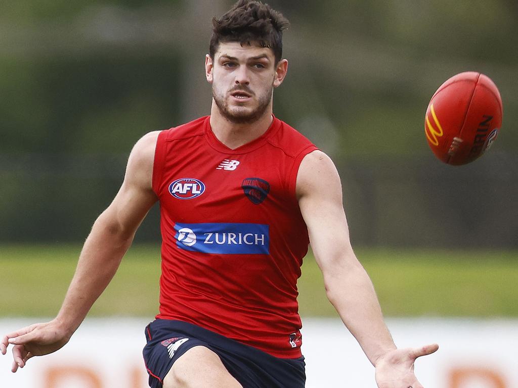 Angus Brayshaw at Melbourne training on Wednesday. Picture: Picture: Getty Images