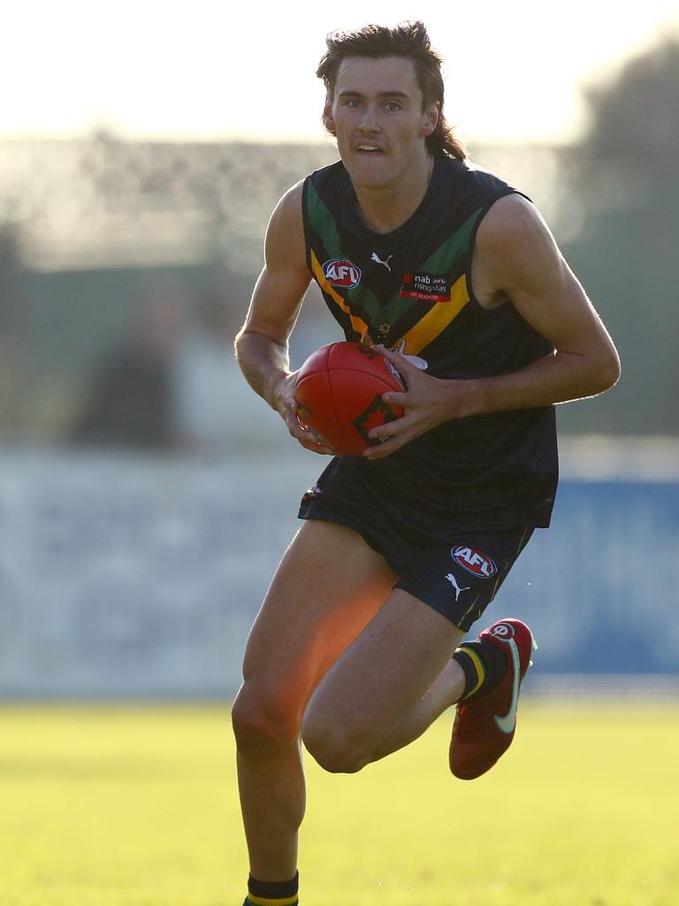 Jason Gillbee in action for the AFL Academy Picture: Kelly Defina/AFL Photos