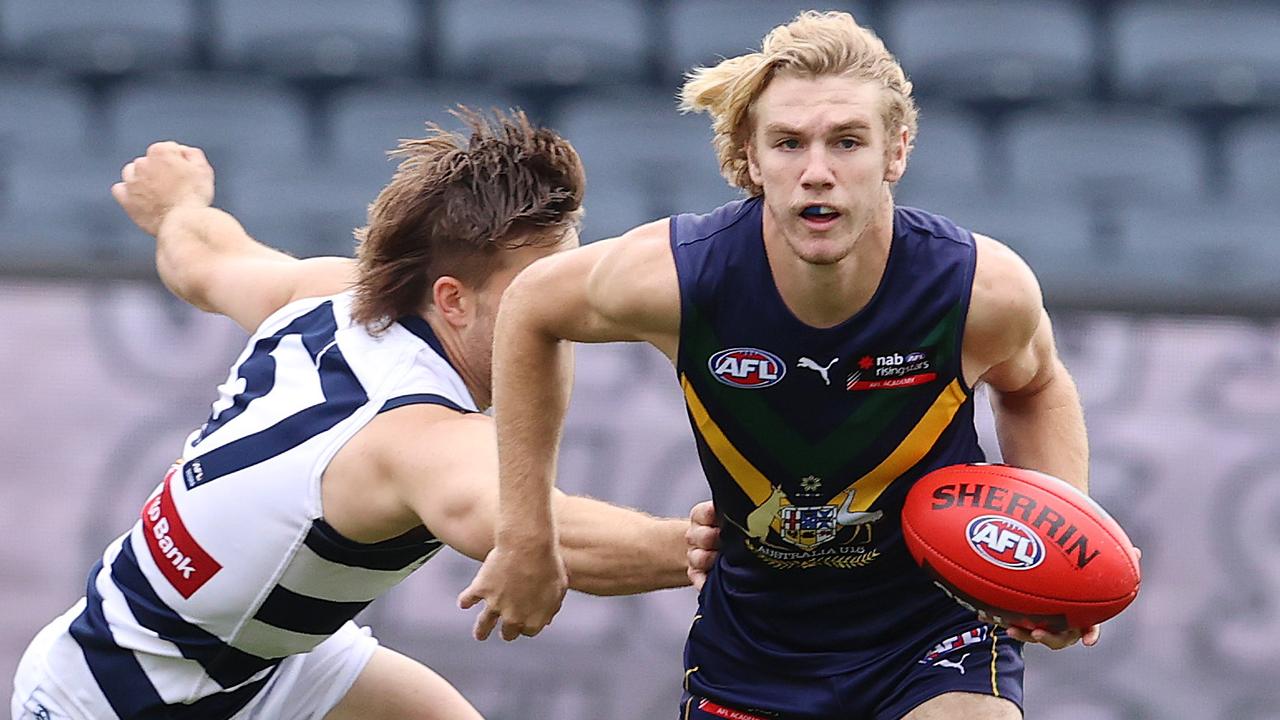 NAB AFL Academy vs Geelong VFL team at GMHBA Stadium. 24/04/2021. Jason Horne of the NAB AFL Academy. Pic: Michael Klein