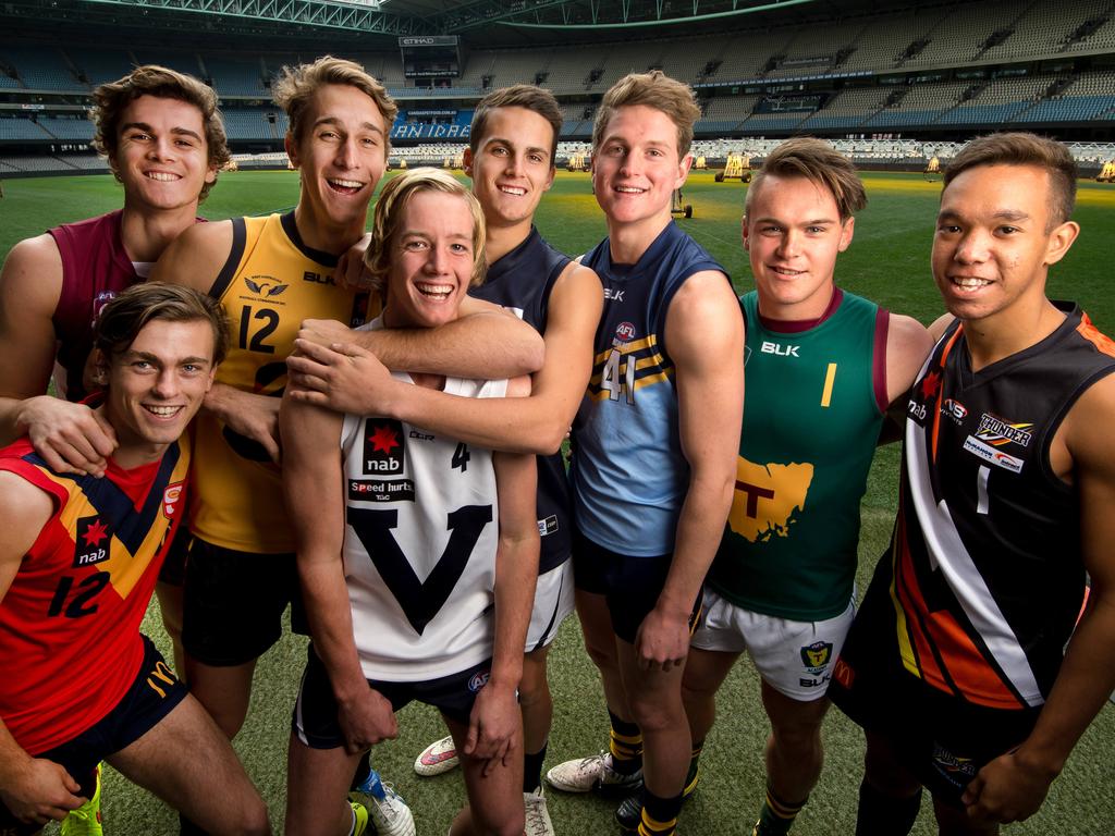 AFL Under 18 draft hopefuls from 2015: Greg Clark (WA), Luke Partington (SA), Harley Balic (Vic Metro), Darcy Parish (Vic Country), Ben Keays (Queensland), Jacob Hooper (NSW/ACT), Michael Hagan (NT) and Kieren Lovell (Tasmania).