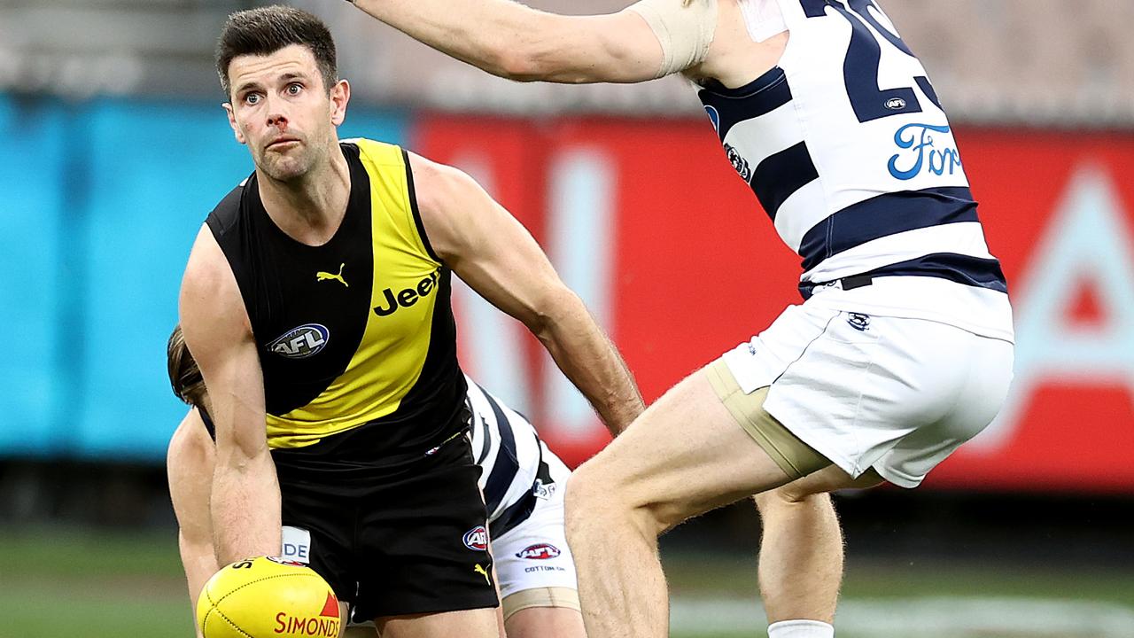 Richmond is in the process of naming a new captain for the 2022 season after triple premiership hero [PLAYERCARD]Trent Cotchin[/PLAYERCARD] stepped down at the end of this year. Picture: Michael Klein