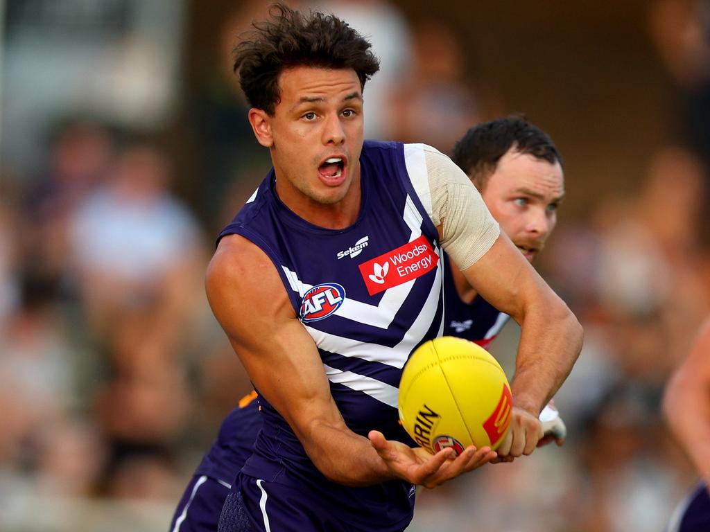 Chapman played a key role in the Dockers’ defence. Picture: James Worsfold/AFL Photos/via Getty Images