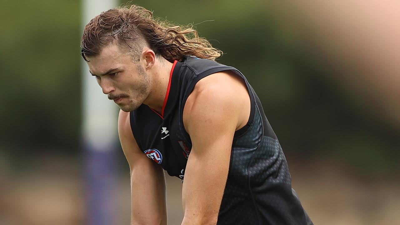 Emerging ruckman Sam Draper looms as one of the Bombers’ most exciting prospects for 2022. Picture: Robert Cianflone/Getty Images