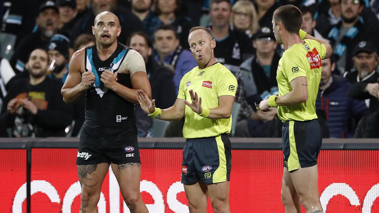 The AFL has changed the man on the mark rule and [PLAYERCARD]Kane Cornes[/PLAYERCARD] doesn’t like it. Photo: Ryan Pierse/Getty Images.